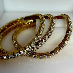Gold plate stretch Rhinestone bracelet (3)